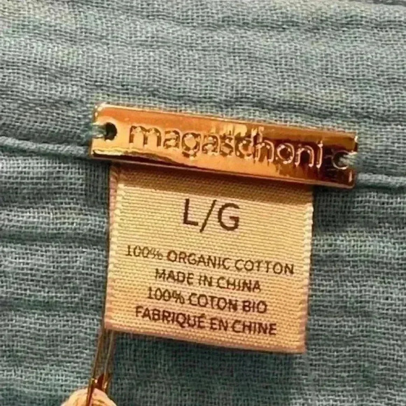 NWT!  MAGASCHONI Aqua Cotton Tunic Top Shirt Blouse Size Large AMAZING! - Picture 15 of 16